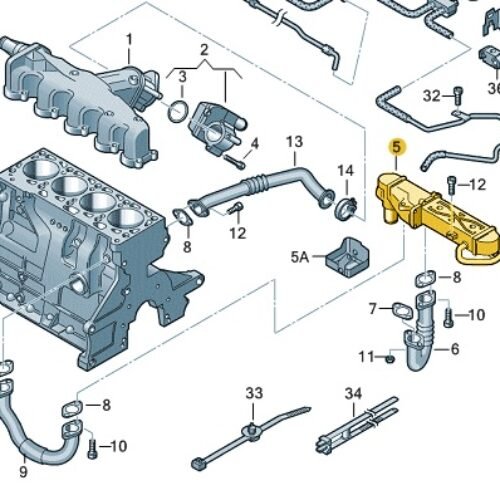 EGR Cooler with EGR Valve
