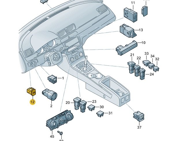 Electronic Parking Brake Switch – 3C0 927 225 C REH
